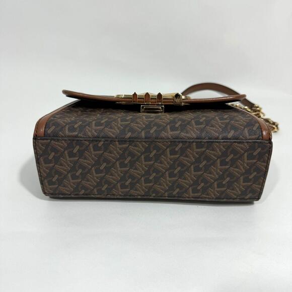 MICHAEL Michael Kors Brown Luggage Logo Parker Medium Convertible Chain Bag New - Picture 5 of 12